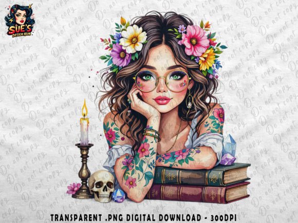Download Boho Witchy Girl with Glasses &amp; Crystals - Crystals Collection