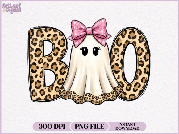 Download Boo Ghost Leopard Halloween PNG - Ghost Collection