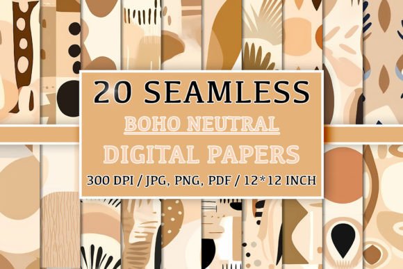 Download 20 Seamless Neutral Colors Boho Patterns - Neutral colors Collection