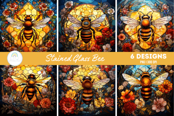 Download Stained Glass Honey Bee Sublimation - Stained Collection