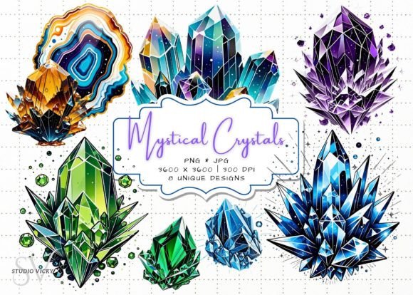 Download Mystical Crystals Clipart - Crystals Collection