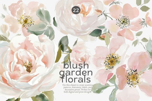 Download Blush Floral Clipart Set - Floral clipart Collection