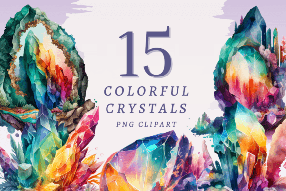 Download Colorful Crystals PNG Bundle - Premium Resources